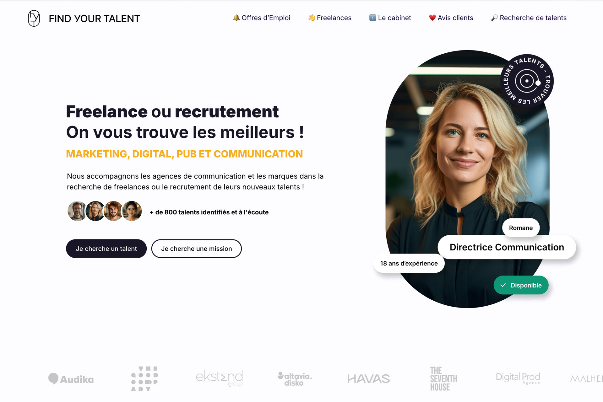Find Your Talent — plateforme RH de mise en relation par Kokomo